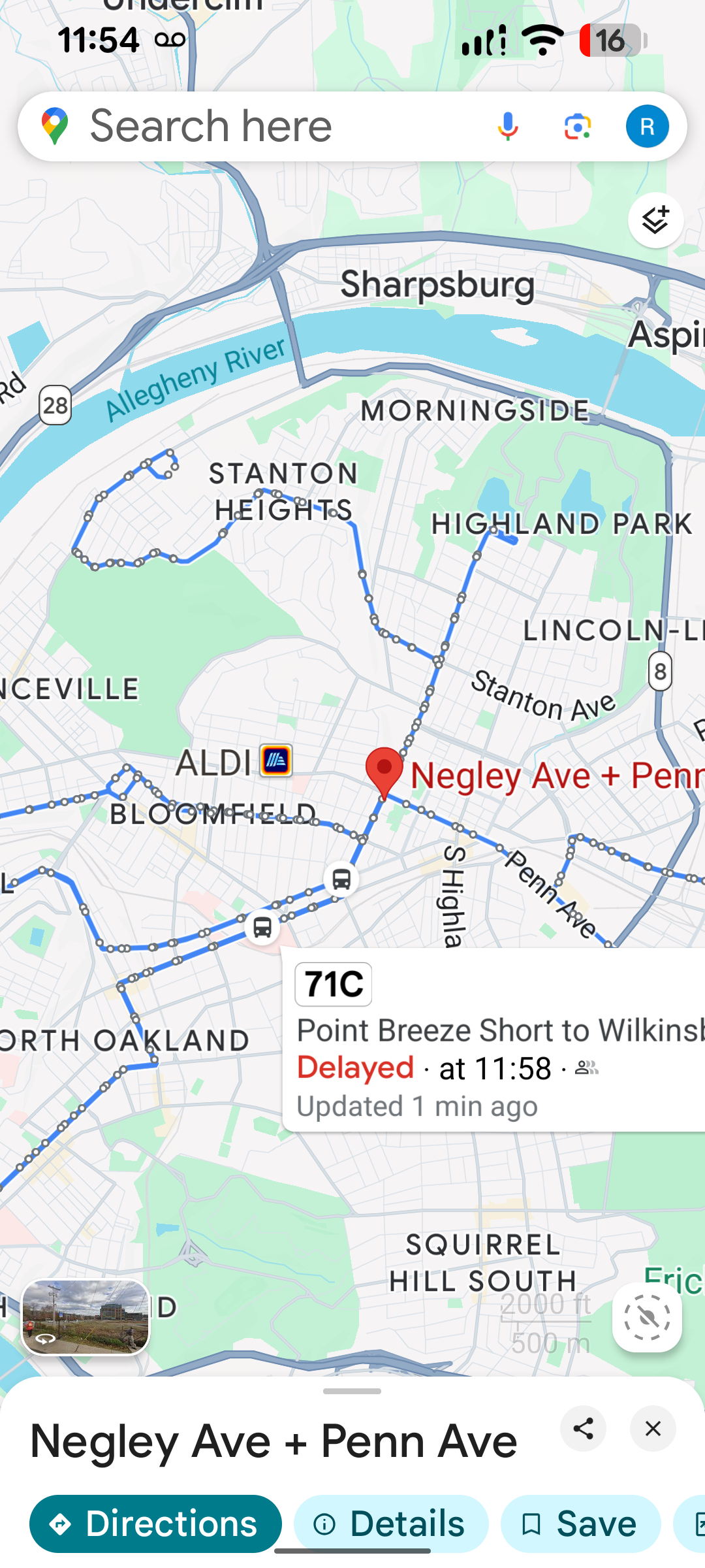 Google Maps transit view